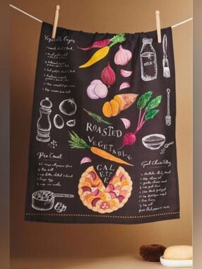 🆕️ Set of 2 💫 Anthropologie "Roasted Vegetable" Tea Dish Towels